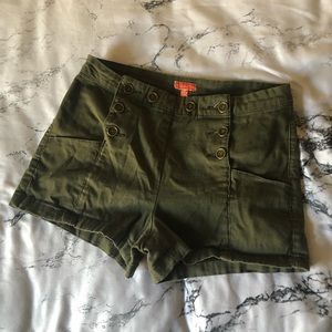 Green High-Waisted Shorts